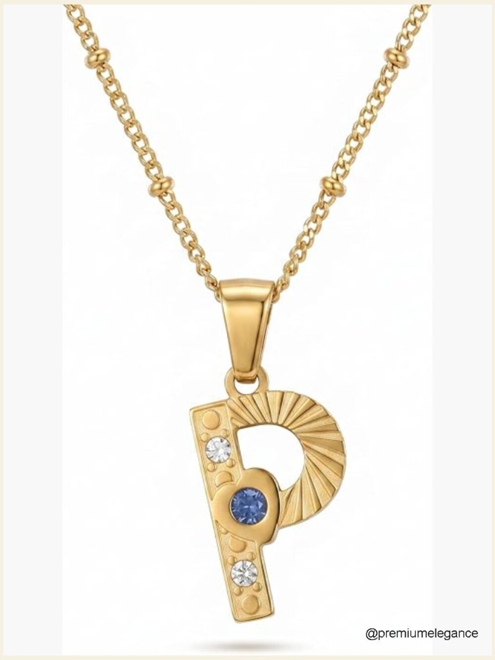 Personalized Letter A-Z Heart Zircon Pendant Necklace 18K Gold Plated